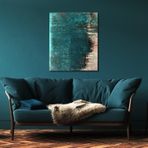 Cezayir Menekşesi Yağlı Boya Dokulu Tablo 50X70 Gümüş Çerçeveli
