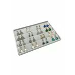 Cezayir Model Süet Kumaş Gri Renk 34/24 Cm Enine Küpe Standı