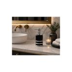 CEZVE HOME Porselen Sıvı Sabunluk Gümüş Görünümlü Detaylı Dekoratif Banyo ve Mutfak Sabun Dispenseri