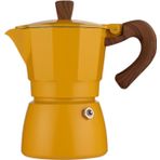 Cezve, Moka Express Italia Koleksiyonu, Gazlı veya Elektrikli Seramik Ocak Üstü Kamp için Espresso Makinesi Manuel Küba Kahve Percolator, Cappuccino veya Latte için, Sarı