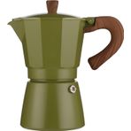 Cezve, Moka Express Italia Koleksiyonu, Gazlı veya Elektrikli Seramik Ocak Üstü Kamp için Espresso Makinesi Manuel Küba Kahve Percolator, Cappuccino veya Latte için, Yeşil
