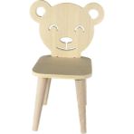 Cf Toys Montessori Ayılı Sandalye (Masif Çam Ahşap)