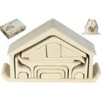 Cf Toys Waldorf Boyanabilir Üçgen Ev Seti Eğitici Ahşap Oyuncak + Hediye Sırt Çantası