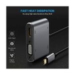 CF02 Uyumlu TYPE-C™ To 4K Ultra Hd 1080P Hdmı/vga/pd Şarj/usb 3.0 4ın1 Çevirici Hub Adaptör