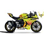 Cfmoto 450sr Mcqueen Sarı Sticker Parçalı Motosiklet Kaplama Etiket Modeli