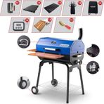 Cg-075 Kömürlü Bbq Mangal Mavi Gurme Seti -et Termometreli