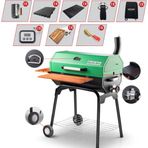 Cg-075 Kömürlü Bbq Mangal Yeşil Gurme Seti -et Termometreli