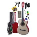 CG-390NT-XBAG Klasik Gitar 4/4 Sap Ayarlı Kesik Kasa Modeli Çanta Tuner Askı Capo ile