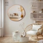 Cg Home Arya Model Asimetrik Ayna, Duvar Aynası, Konsol Aynası, Çerçeveli Ayna 60Cm