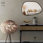 Cg Home Asimetrik Ayna, 75 x 55 cm , Konsol Aynası, Dresuar Aynası, Duvar Aynası, Şişecam Ayna - Siyah - 75 x 55 cm