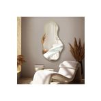 Cg Home Asimetrik Ayna, Duvar Aynası, Konsol Aynası, Çerçeveli Ayna, Boy Aynası, Gold Çerçeve
