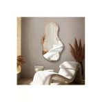 CG HOME Asimetrik Ayna, Duvar Aynası, Konsol Aynası, Çerçeveli Ayna, Boy aynası,Bronz Çerçeve