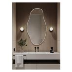CG HOME Asimetrik Duvar Aynası 90x50 cm – Gold Çerçeveli Modern Dekoratif Ayna