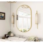 Cg Home Model Alfa, Dekoratif Ayna, Duvar Aynası, Konsol Aynası, Elips Ayna, Salon Aynası - Altın