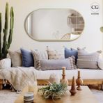 Cg Home Model Alfa, Dekoratif Ayna, Duvar Aynası, Konsol Aynası, Elips Ayna, Salon Aynası - Altın