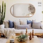 Cg Home Model Alfa, Dekoratif Ayna, Duvar Aynası, Konsol Aynası, Elips Ayna, Salon Aynası - Bronz