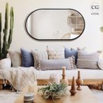 Cg Home Model Alfa, Dekoratif Ayna, Duvar Aynası, Konsol Aynası, Elips Ayna, Salon Aynası - Siyah