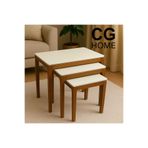 CG HOME Mono Zigon Sehpa Üçlü Lüx %100 Ağaç Lake Boyalı Sehpa