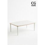Cg Home Sahra Lüks Modern Lake Boya Orta Sehpa, Salon Sehpası, Gold Detaylı - EKRU