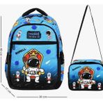 Cg Kids Astronot Ilkokul Çantası Beslenme Çantası Dahil 2 Li Set Erkek - Kız Çocuk Okul Çantası - Mavi