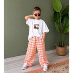 Cg Kids Camp Life Baskılı Tişört ve Ekose Pantolon Erkek Çocuk Takımı / Turuncu - 5 - 6 Yaş - Çok Renkli