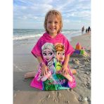 Cg Kids Frozen Friends Panço Pembe Kapüşonlu Plaj Ve Havuz Havlusu