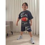 Cg Kids Şimşek Mcqueen Cars Arabalar Erkek Çocuk Tshirt&şort Alt Üst Takım - 3 - 4 Yaş - Gri - Siyah