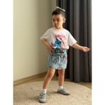 Cg Kids Stitch Kız Çocuk Tshirt & Etek Stitch Nakış Işleme Detaylı Alt Üst Takım - 9 - 10 Yaş - Beyaz