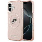 CG MOBILE Karl Lagerfeld IML Parıltılı Karl & Choupette Kafaları Logosu, MagSafe iPhone 17 Kılıfı ile Uyumlu (Pembe)