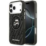 CG MOBILE Karl Lagerfeld IML Parıltılı Karl & Choupette Kafaları Logosu, MagSafe iPhone 17 Pro Max Kılıfı ile Uyumlu (Siyah)