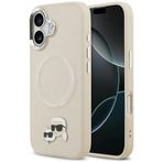 CG MOBILE Karl Lagerfeld Karl & Choupette Pins MagSafe iPhone 17 Kılıfı ile Uyumlu (Bej)
