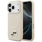 CG MOBILE Karl Lagerfeld Karl & Choupette Pins MagSafe iPhone 17 Pro Max Kılıfı ile Uyumlu (Bej)