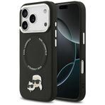 CG MOBILE Karl Lagerfeld Karl & Choupette Pins MagSafe iPhone 17 Pro Max Kılıfı ile Uyumlu (Siyah)