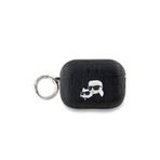 CG Mobile Karl Lagerfeld KLAP2PGKCPK AirPods Pro 2 (2022/2023) için kılıf, siyah Monogram Karl & Choupette Head