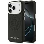 CG MOBILE Karl Lagerfeld Nokta ve Metal Logo, MagSafe iPhone 17 Pro Max Kılıfı ile Uyumlu (Siyah)