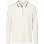 CGA Erkek Beyaz Yarım Fermuarlı Modal Kumaş Polo Yaka Sweatshirt - 2XL