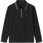CGA Erkek Siyah Yarım Fermuarlı Modal Kumaş Polo Yaka Sweatshirt - 2XL