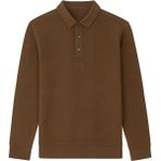 CGA Erkek Sweatshirt Tarzı Kazak Yakalı Kahverengi Kazak Pamuklu