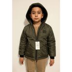 Cgboutiquestylekids Cg Kids Zümrüt Yeşil Yandan Fermuar Cepli içi kürklü Unisex Mont