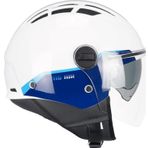 Cgm 116G Aır Bıco Açık Kask Mavi-Beyaz Uzun Vizör+Güneş Vizörlü -M