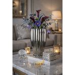 ChaCha Home Kristal Dekoratif Cam Vazo – Modern Salon & Konsol Aksesuarı (22x11 cm)