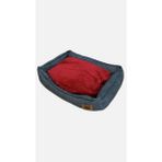 Chakie Ekonomik Kare Kedi Köpek Yatağı Iç Kısım Koyu Kırmızı Dış Kısım Koyu Lacivert - 60 x 45 cm - Lacivert - Kırmızı