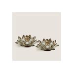 Chakra 2'li Lotus Cam Mumluk 15 cm Amber