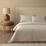 Chakra Bambu Noemi Çift Kişilik Çarşaflı Nevresim Takımı 200x220 cm Bej - 200 x 220 cm