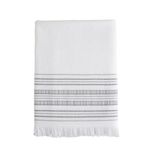 Chakra Derin Banyo Havlusu 100x150 cm Beyaz/Açık Gri/Koyu Gri