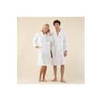 Chakra Derin Unisex Bornoz Beyaz/açık Mavi