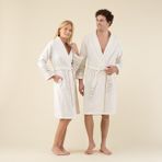 Chakra Derin Unisex Bornoz Ekru/yeşil - Renkli