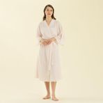 Chakra Elegant Sabahlık Beyaz/Pembe