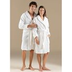 Chakra Eva Pamuklu Unisex Bornoz - Beyaz