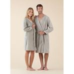 Chakra Floss Bambu Açık Unisex Bornoz - Gri